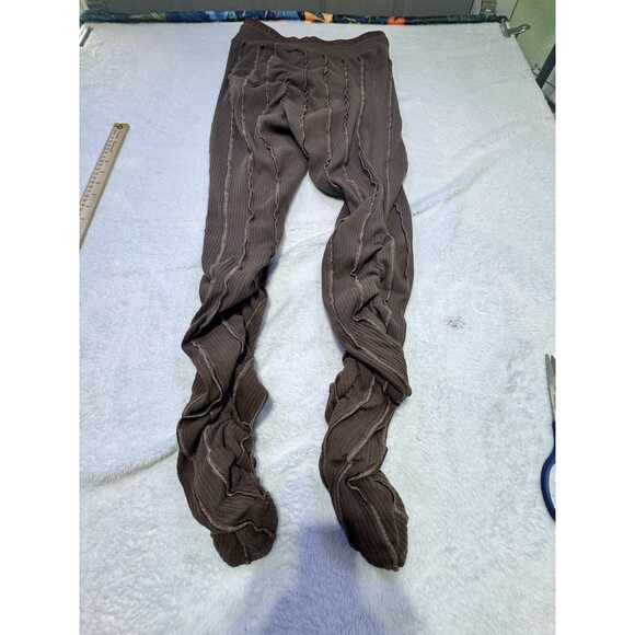 Bad society Club Dark Brown Ribbed Leggings Form Fit Y2K V Line XL Soft Comfy - Picture 11 of 12